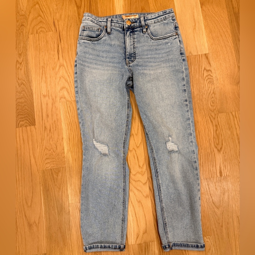 KUT from the Kloth Rachael Fab Ab Ripped High Waist Mom Jeans Size 4